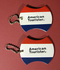 American Tourister, Tagi na walizkę, Retro partia 2 szt., Przedmioty vintage