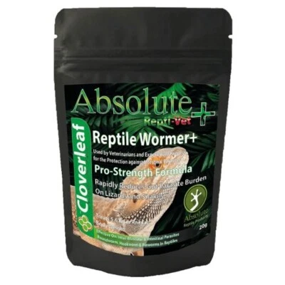Cloverleaf Absolute Reptile Wormer Plus Pro-Strength 20g Bearded Dragon Lizard
