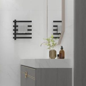 Electric Heated Towel Warmer Rack Black For Bathroom Rotatable Towel Rack 5 Bars - Picture 1 of 4