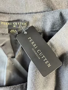 PERRI CUTTEN Grey Wool Blend Inverted Pleat Nysa Skirt Size 18 MADE IN AUSTRALIA - Picture 1 of 7