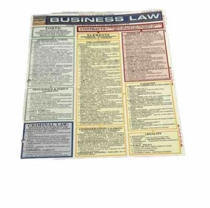 Business Law Academic Outline Bar Charts Inc. Academic Quick Study New - Picture 1 of 3