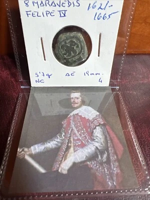 Felipe IV 1621-1665 8 Maravedes Colonial Spanish Cob. CC13 - Image 1 of 4