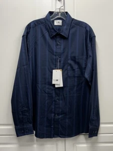 NEW - No Nationality NN07 Button Up Deon Striped Blue Shirt - Large L - Picture 1 of 10