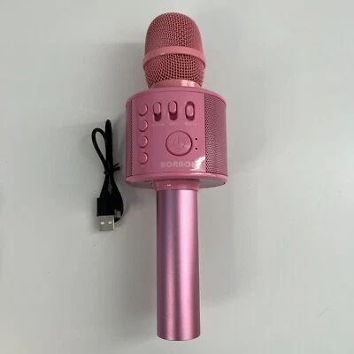 BONAOK Pink Wireless Bluetooth Karaoke Microphone w/ USB Cable - Image 1 of 4