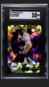 2021 Panini Prizm Draft Picks - Gold Ice Prizm #3 Joe Burrow SGC 10 - Picture 1 of 5