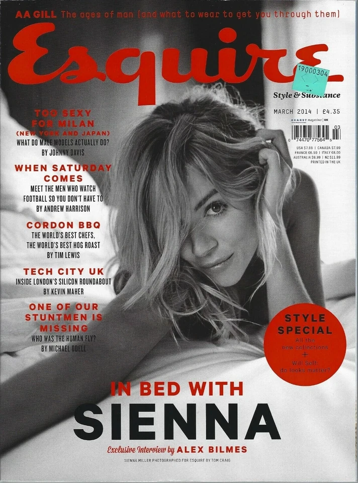 SIENNA MILLER ESQUIRE MAGAZINE UK MARCH 2014 💲 Foto 1 de 1