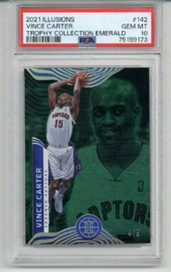 2021 PANINI ILLUSIONS TROPHY COLLECTION EMERALD VINCE CARTER /5 PSA 10 LOW POP - Picture 1 of 2