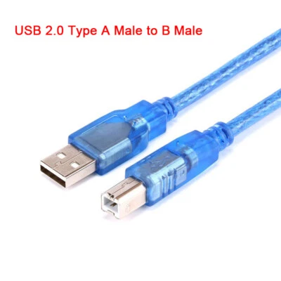 High Speed Printer Data Cable Scanner Cord USB 2.0 Type A Male to B Male Blue - Image 1 of 4