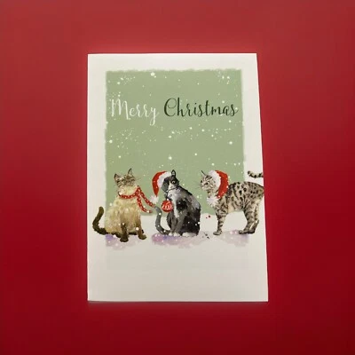 LING DESIGN Christmas Greeting Card- Christmas Cat Themed - Festive Friends
