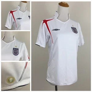 UMBRO Unisex Kids Youth sz Large White Red Official England Team Active Shirt - Picture 1 of 14