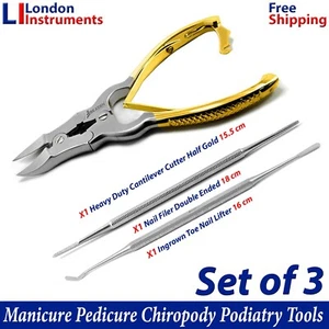 Cantilever Nail File & Nail Lifter Manicure Pedicure Chiropody Podiatry Tools X3 - Picture 1 of 7