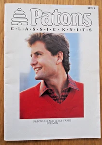 Patons Knitting Pattern Bk - CLASSIC KNITS FOR MEN - Sizes 12-24 in 5, 8 & 12Ply - Picture 1 of 6