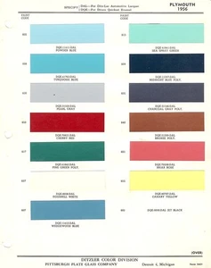 1956 PLYMOUTH BELVEDERE SAVOY PLAZA SUBURBAN WAGON PAINT CHIPS (PPG-DITZLER) - Picture 1 of 1