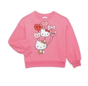 Hello Kitty Love Balloons Girls Fleece Sweatshirt, Size-S(6-6X) - Picture 1 of 5