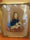Victorian Cross Stitch Tapestry Picture Of A Charming Little Girl