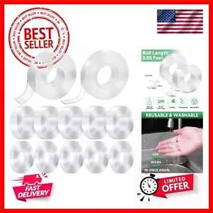 10 Rolls Tape Heavy Duty 0.59 in + 1.18 in Total 98.5 ft Two Sided Adhesive T... - Picture 1 of 8