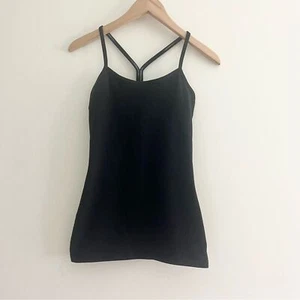 Lululemon Basic schwarzes Racerback Tank Damengröße 4 sportliches Athleisure-Top LESEN - Bild 1 von 5