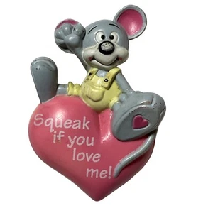 Easter Unlimited Mouse Pink Heart Squeak If You Love Me Mouse Heart Pin - Picture 1 of 8