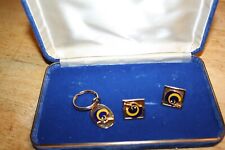 Los Angeles Rams Cuff links & Key Ring Set in Velvet Box with LA Rams Emblem