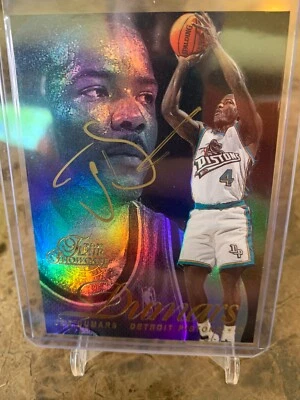 * Autographed Legend Joe Dumars 1996-97 Flair Showcase DET w COA * - Image 1 of 2