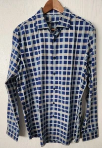 Camisa para hombre TASSO ELBA grande multicolor a cuadros con botones delanteros manga larga - Imagen 1 de 8