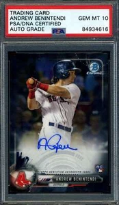 Andrew Benintendi Gem Mint 10 PSA DNA Signed 2017 Bowman Chrome Rookie Autograph - Picture 1 of 1