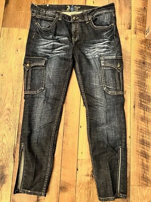 Jeans antiguos remachados para hombre 36X28 bolsillos múltiples Foto 1 de 4