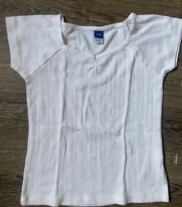 Old Navy White Sweetheart Short Sleeve Girls Top Size 8 - Picture 1 of 3