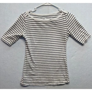 Gap Women's Striped Top Short Sleeve Wide Crew Neck Size XS - Picture 1 of 8