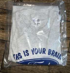 NOS Ford This Is Your Brain On Drugs Chevy Y2K Funny Shirt Size XL New - Picture 1 of 3