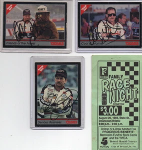 Lote de tarjetas automáticas Traks Dale Earnhardt SR 1991 autógrafo firmado (3) - Imagen 1 de 2