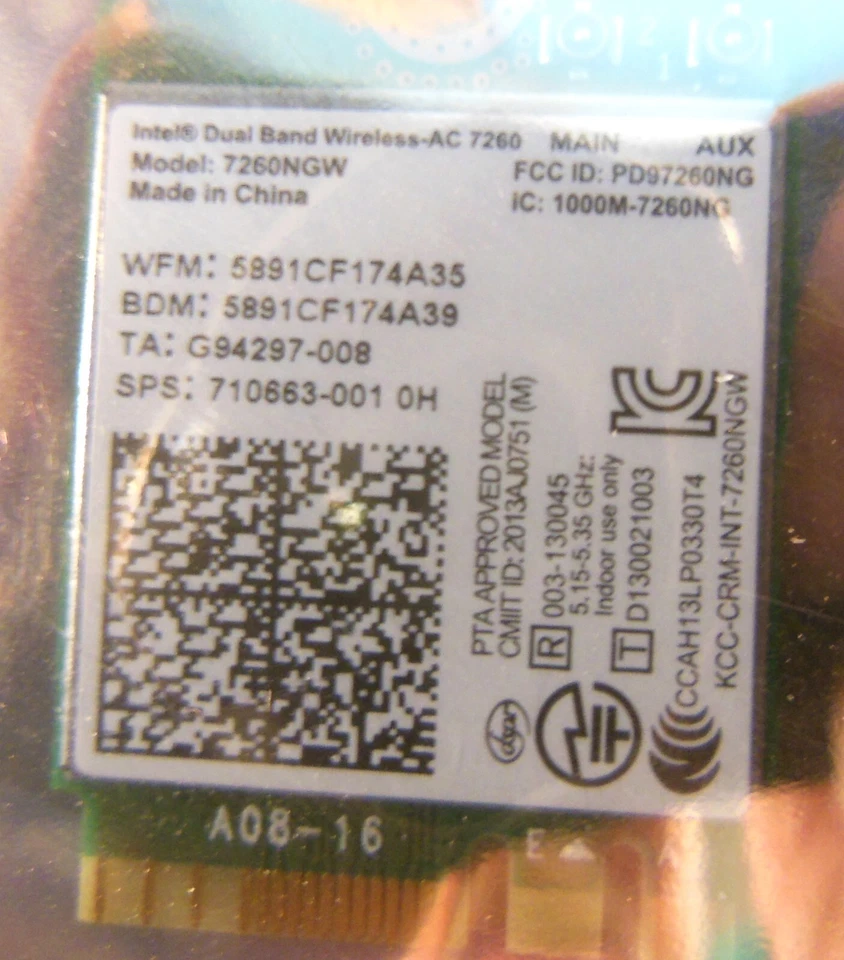 Lenovo ThinkPad T440 Intel Dual Band Wireless AC Bluetooth 4 Card 7260NGW 7260