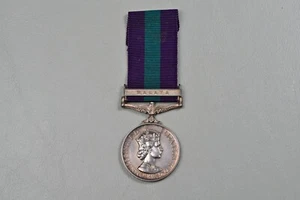 BRITISH 1918 -1962 GENERAL SERVICE MEDAL w/BAR "MALAYA" TO E. YORKS REGIMENT - Picture 1 of 12