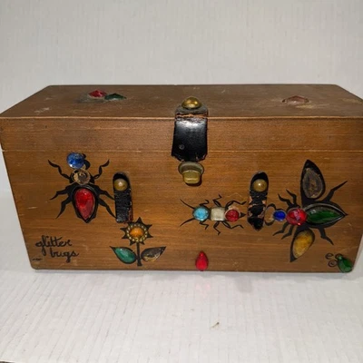 Bolso de Colección Enid Collins Of Texas Glitter Bugs Caja Cartera Madera 1965 ver fotos Foto 1 de 4