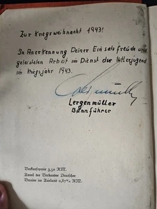 Hitler Youth NSDAP Stamped 1937 German Propaganda 1943 BANNFUHRER Signed RARE - Picture 1 of 10