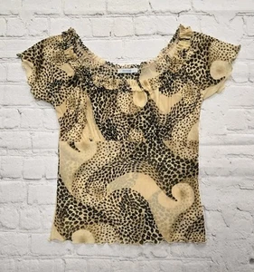 Y2K mesh leopard blouse Please Read! - Picture 1 of 5