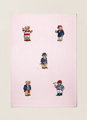 NUEVO CON ETIQUETAS POLO Ralph Lauren Rayas POLO OSO DE PELUCHE 50” X 70” Manta de Vellón - ROSA Foto 1 de 4