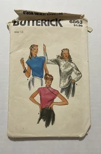 Blusa Butterick patrón de costura 6863 talla 12 corte - Imagen 1 de 3