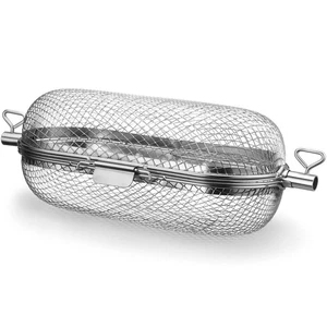Large Rotisserie Basket Grill Accessory, Universal Stainless Steel Rotisserie... - Picture 1 of 6