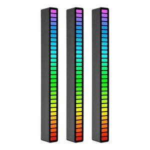 Rgb Sound Control Rhythm Lights 3 Pieces 32 Led 18 Colors Audio Spectrum - Picture 1 of 10