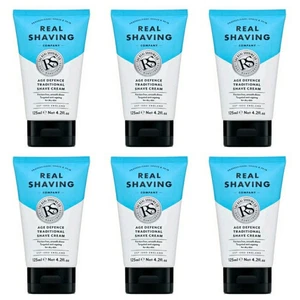 6 X The Real Shaving Company Traditional Shave Cream 125ml Anti-Ageing - Picture 1 of 2