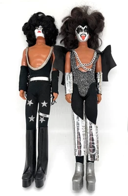Lote de 12" figuras muñeca KISS Gene Simmons Paul Stanley 1978 vintage Aucoin MEGO Foto 1 de 4