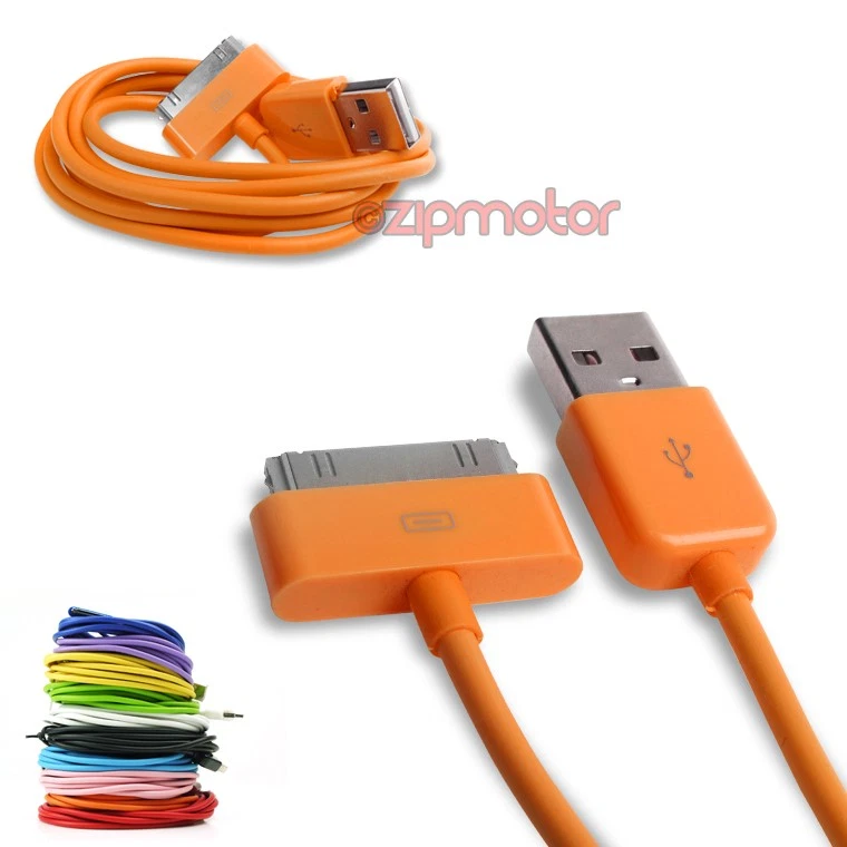 20X 10FT 30PIN USB SYNC DATA CHARGER ORANGE DOCK CABLE IPHONE 4S IPOD TOUCH IPAD - Image 1 of 1