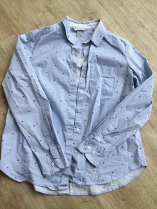 H&M Girls ladies blue stripe cotton shirt blouse butterfly embroidery size EU 38 - Picture 1 of 4