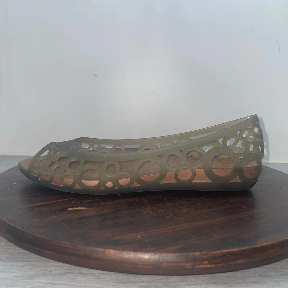 Crocs Adrina III Sandals Womens Size 8 Comfort Peep Toe Jelly Cutout Shoes - Image 1 of 4