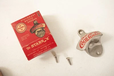 Starr X Coca Cola Cast Iron Bottle Opener (A3L/JSF6) Original Box Bronw Co 27 - Image 1 of 4