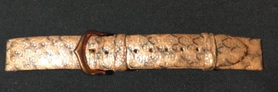 Cartier Exotic Leather Watch Strap 14mm Light Brown and Gold Pre Owned - Image 1 of 3