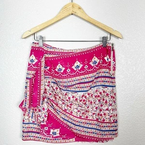 Paul & Joe Sister Womens Boho Pink Batik Pattern Sarong Style Mini Skirt 40 US 8 - Picture 1 of 11