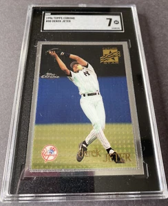 1996 Topps Chrome Derek Jeter SGC 7 Near MINT! - Picture 1 of 3