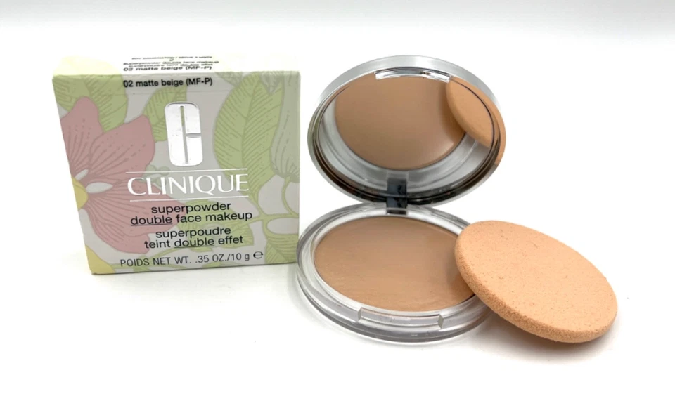New in Box! Clinique Superpowder Double Face Makeup ~ 02 Matte Beige ~ Full Size - Image 1 of 2